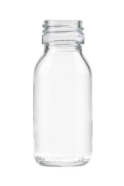 Glasflasche 60ml, Mündung PP28  Lieferung ohne Verschluss, bei Bedarf bitte separat bestellen!